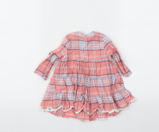 Debenhams Girls Pink Check Fit & Flare Size 3-6 Months