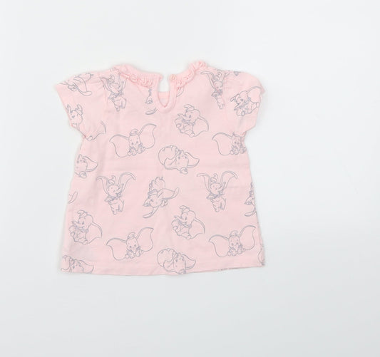 George Girls Pink Animal Print Basic Polo Size 3-6 Months