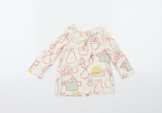 George Girls Multicoloured Animal Print Basic T-Shirt Size 3-6 Months