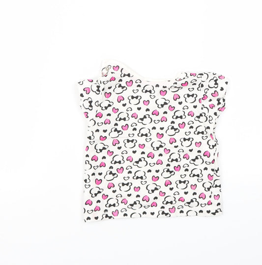 Primark Girls Pink Animal Print Basic T-Shirt Size 3-6 Months