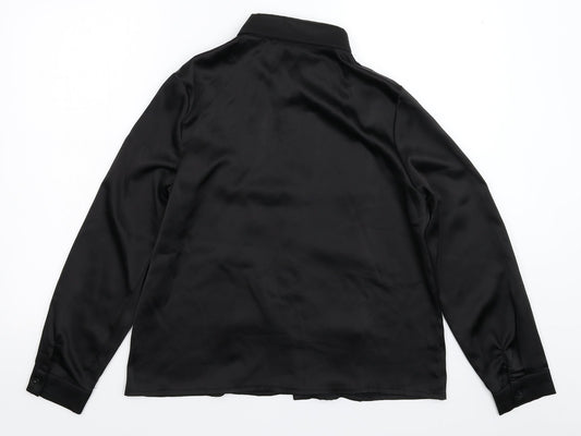 Senes Womens Black Basic Button-Up Size M