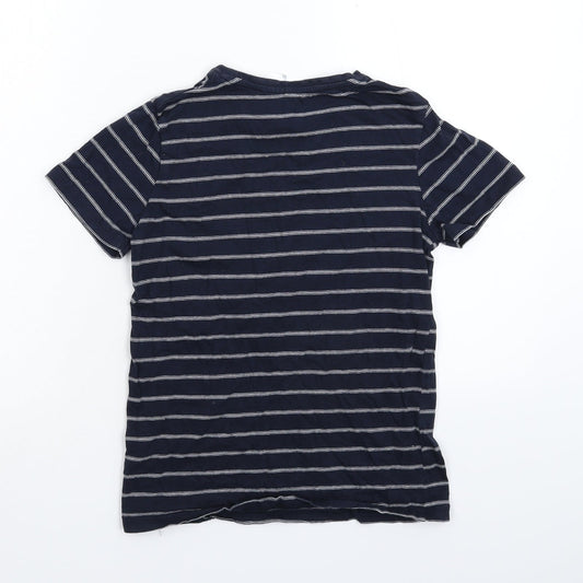 POP Boys Blue Striped Basic T-Shirt Size 12 Years