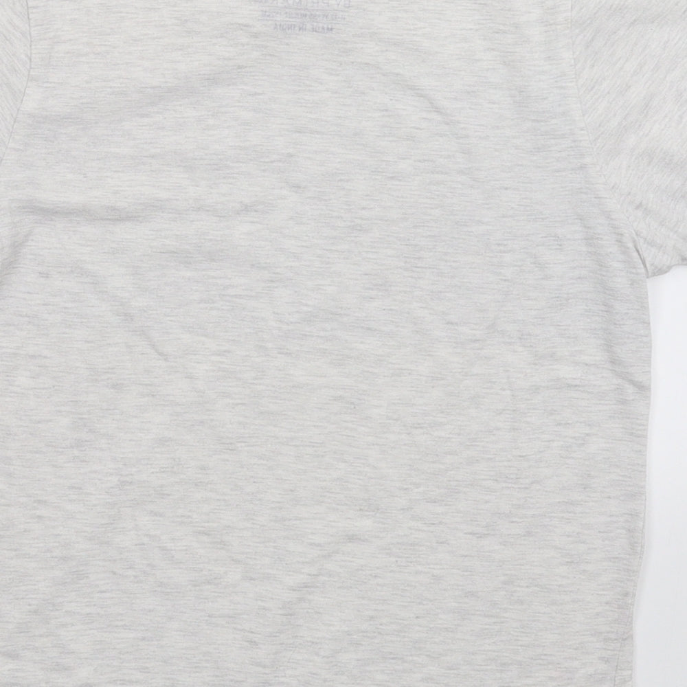 Brand and care label for Rebel boys’ grey geometric basic t-shirt, size 11-12, years
