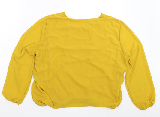 Preworn Womens Yellow Basic Blouse Size 2XL