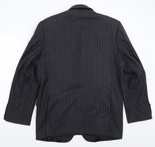 DPFG Mens Blue Striped Jacket Suit Jacket Size 40
