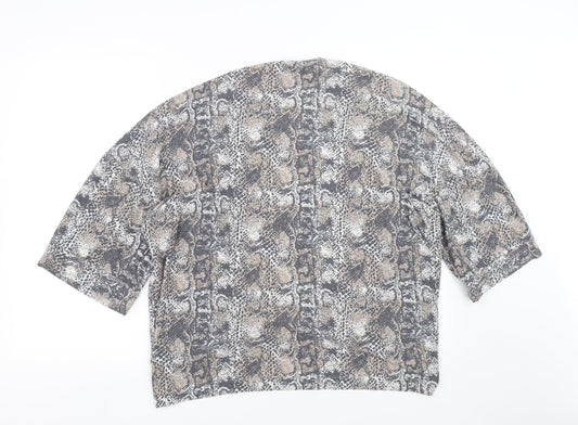 NEXT Womens Grey Animal Print Cardigan Jumper Size 12