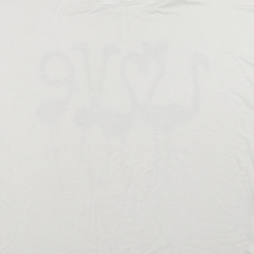 Blue Vanilla Womens White Basic T-Shirt Size S - flamingo