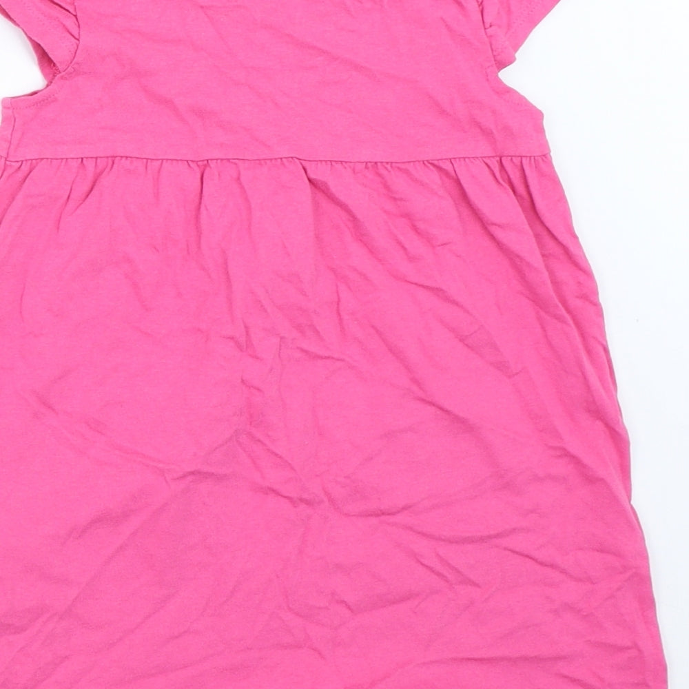Brand and care label for George girls’ pink fit & flare, size 18-24, months