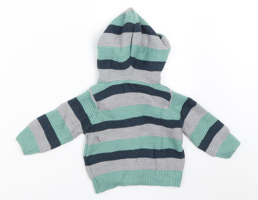 Pumpkin Patch Boys Green Striped Jacket Size 3-6 Months