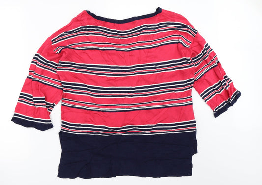NEXT Womens Pink Striped Pullover Jumper Size 10