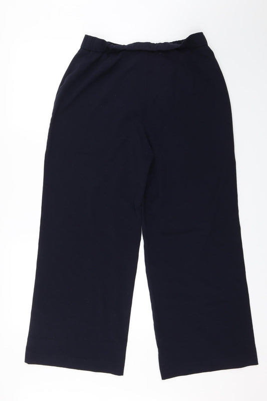 Label Be Womens Blue Cropped Trousers Size 14 L26 in
