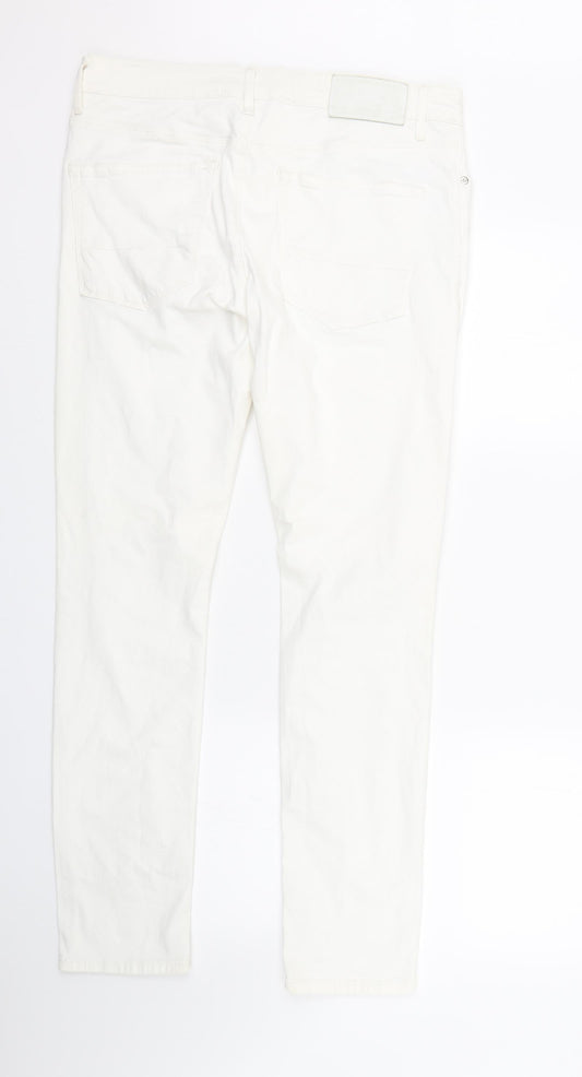 River Island Womens White Denim Skinny Jeans Size 32 L29 in