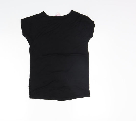 Evie Girls Black Basic T-Shirt Size 7-8 Years
