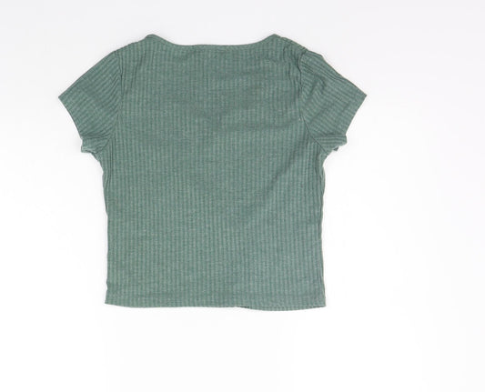 PRIMAKR Womens Green Basic T-Shirt Size S