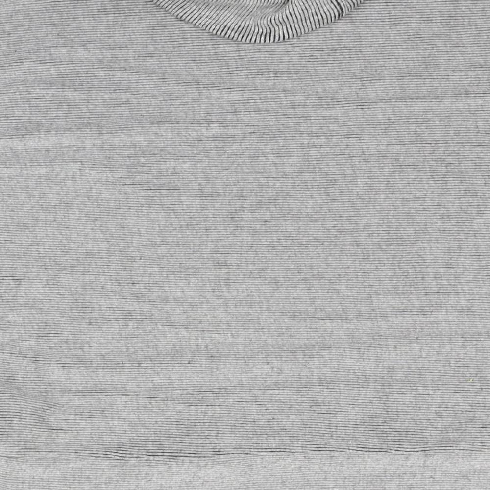 Brand and care label for Atmosphere women’s grey striped jumper, size UK 8