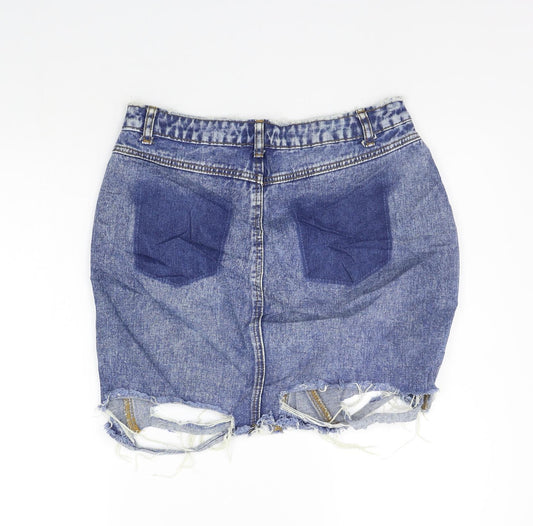 Missguided Womens Blue A-Line Skirt Size 12