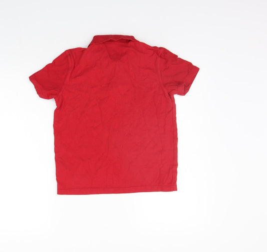 George Girls Red Basic Polo Size 9-10 Years