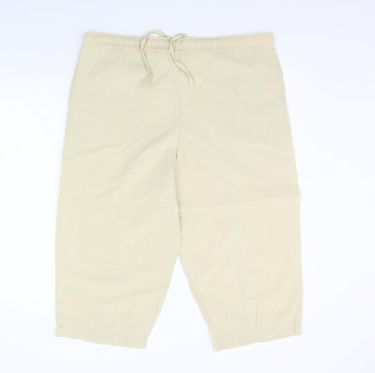 mauuner Womens Beige Trousers Size M L20 in - Elastic Waist Band