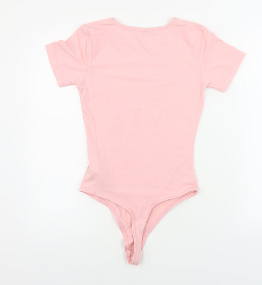 Missguided Womens Pink Bodysuit One-Piece Size 4