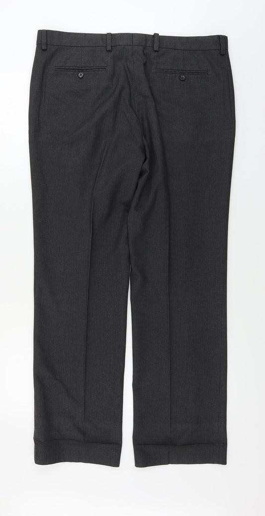 B&W Mens Grey Trousers Size 36 in L28 in