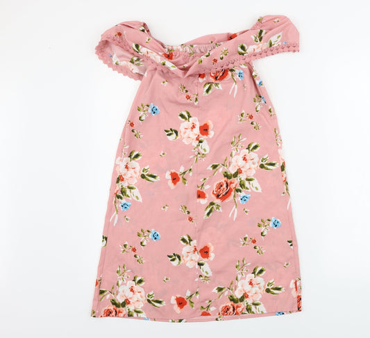 Primark Womens Pink Floral A-Line Size 6