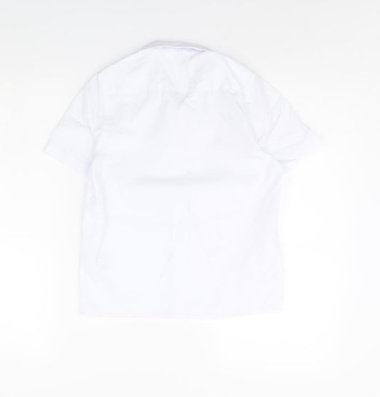 m&s Boys White Basic Button-Up Size 8 Years