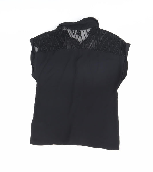 Divided Womens Black Basic Button-Up Size 8