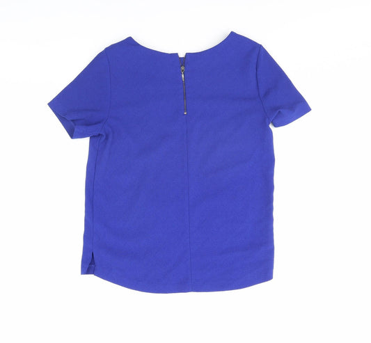 Papaya Womens Blue Basic Blouse Size 8