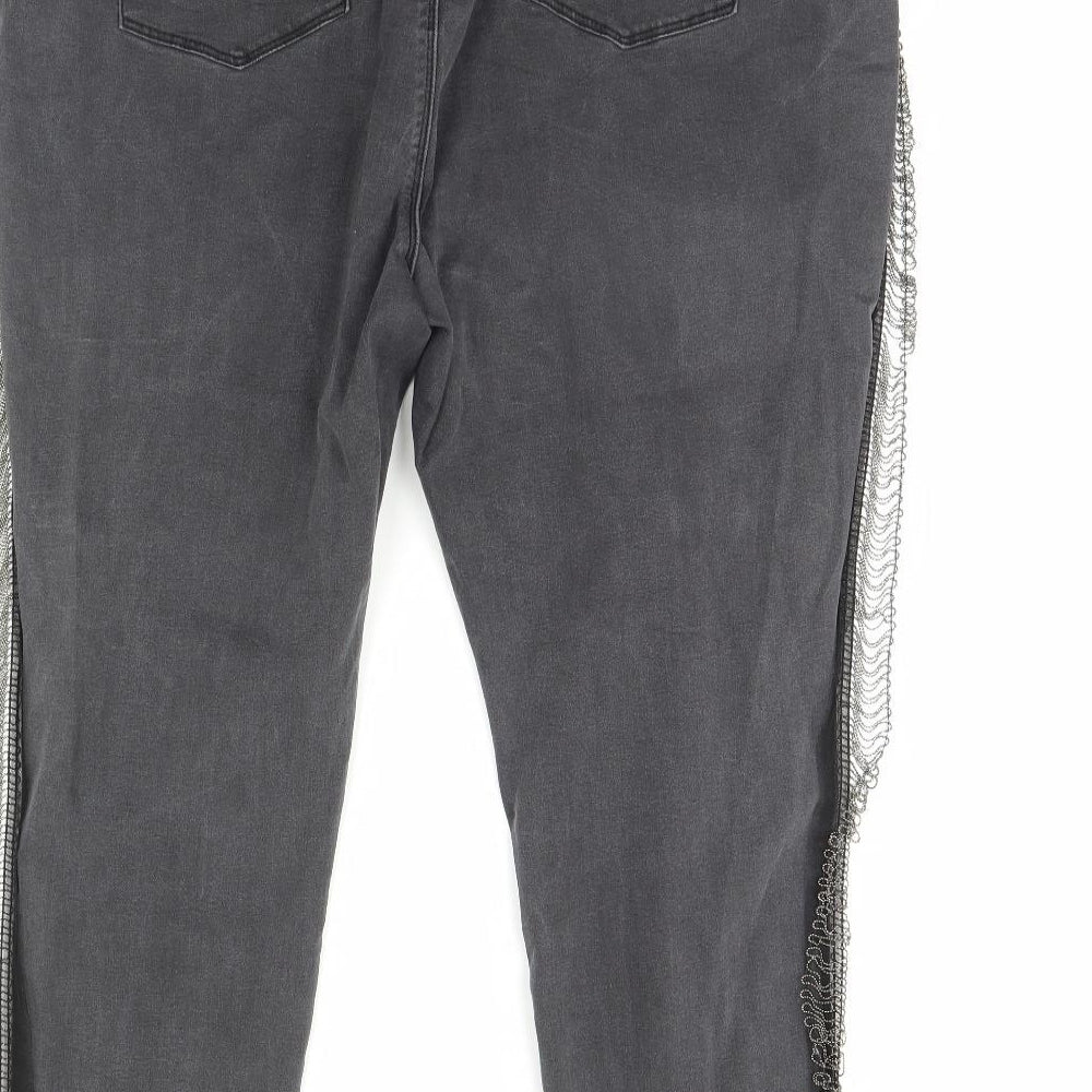 Simply Be Womens Black Denim Straight Jeans Size 42 in L29 in
