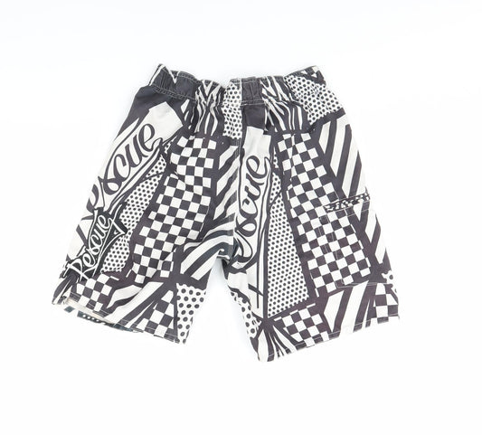 RSO Mens Black Geometric Sweat Shorts Size S