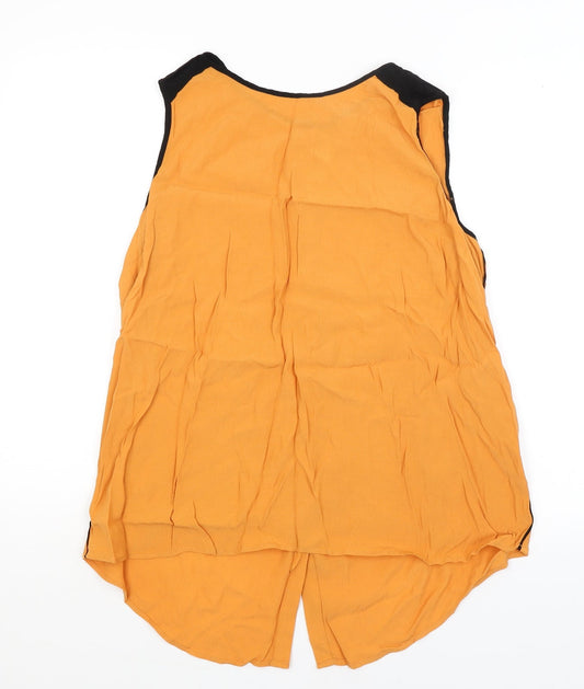 Preworn Womens Orange Basic Button-Up Size M