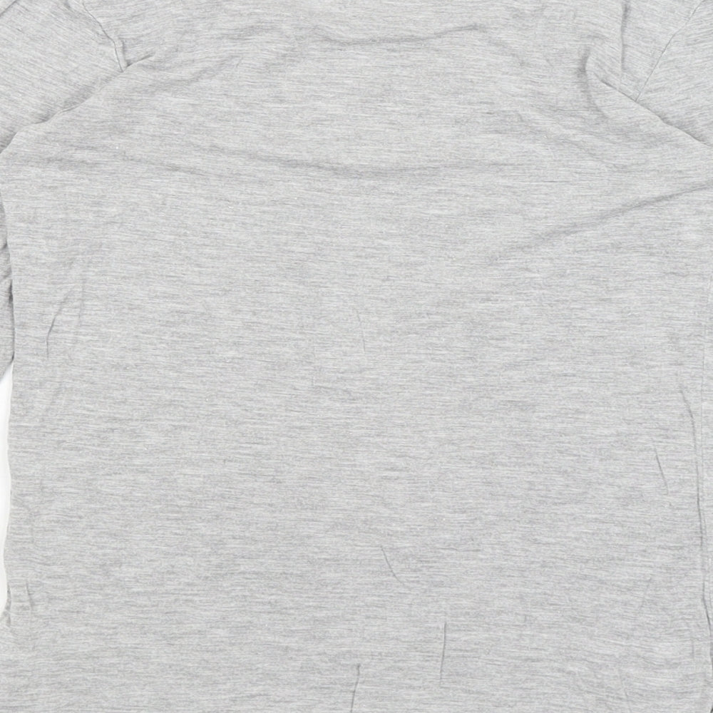Brand and care label for Next girls’ grey basic t-shirt, size 10, years