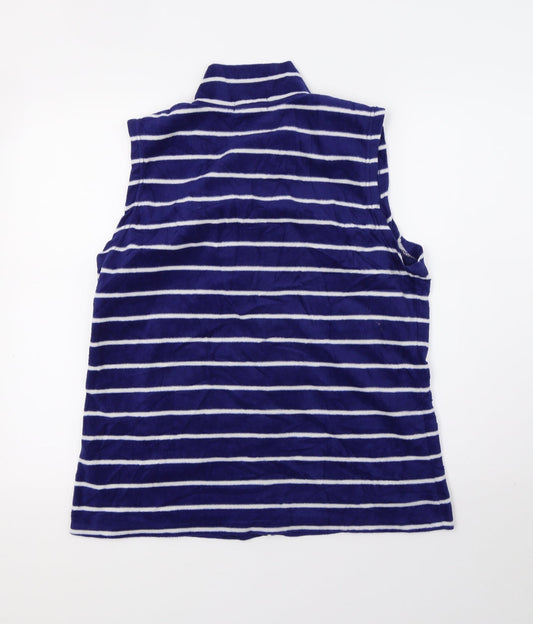 Original Essentials Womens Blue Striped Gilet Coat Size M