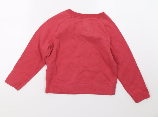 Preworn Girls Red Pullover Jumper Size 6 Years