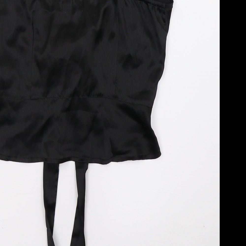 PRETTYLITTLETHING Womens Black Basic T-Shirt Size 8