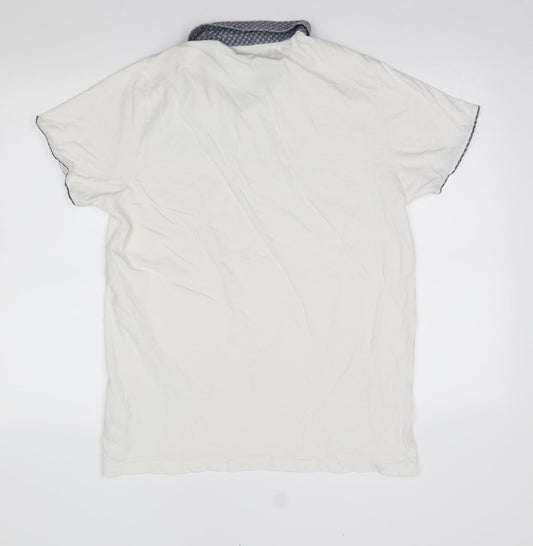 ACW85 Mens White Polo Size L