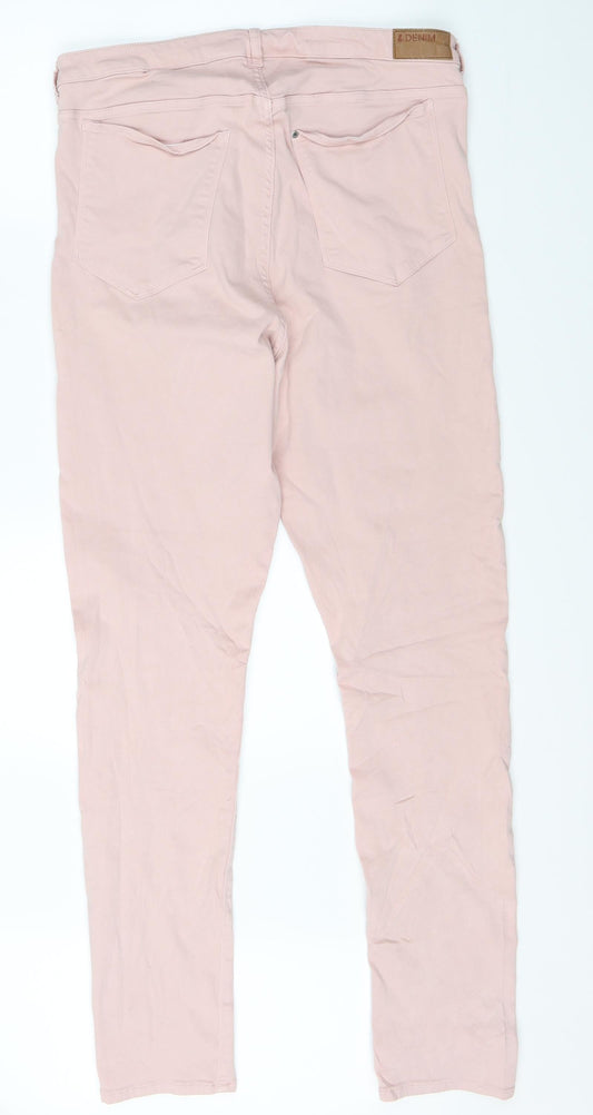 & Denim Womens Pink Denim Jegging Jeans Size 36 L32 in