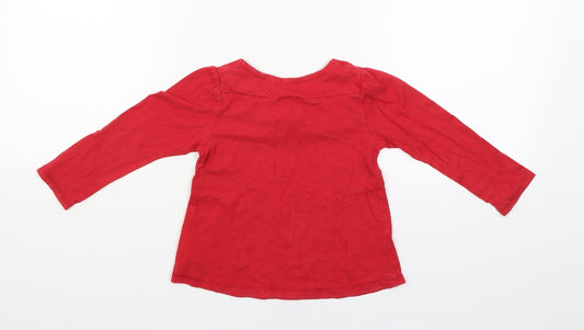NEXT Girls Red Basic T-Shirt Size 18-24 Months