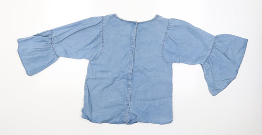 Medicine Womens Blue Basic Blouse Size S