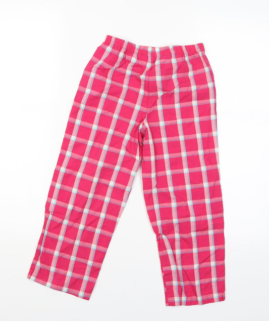 George Girls Pink Check Jogger Trousers Size 5-6 Years