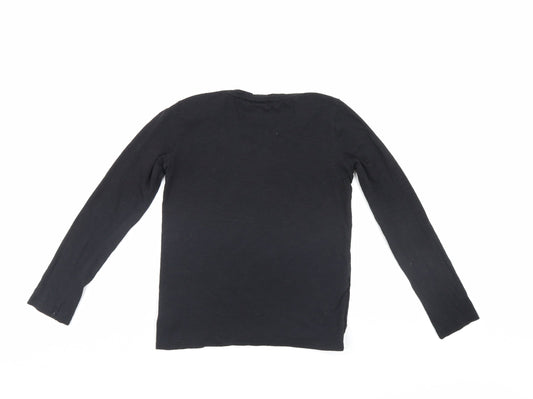 NEXT Girls Black Pullover Jumper Size 10 Years - love hearts