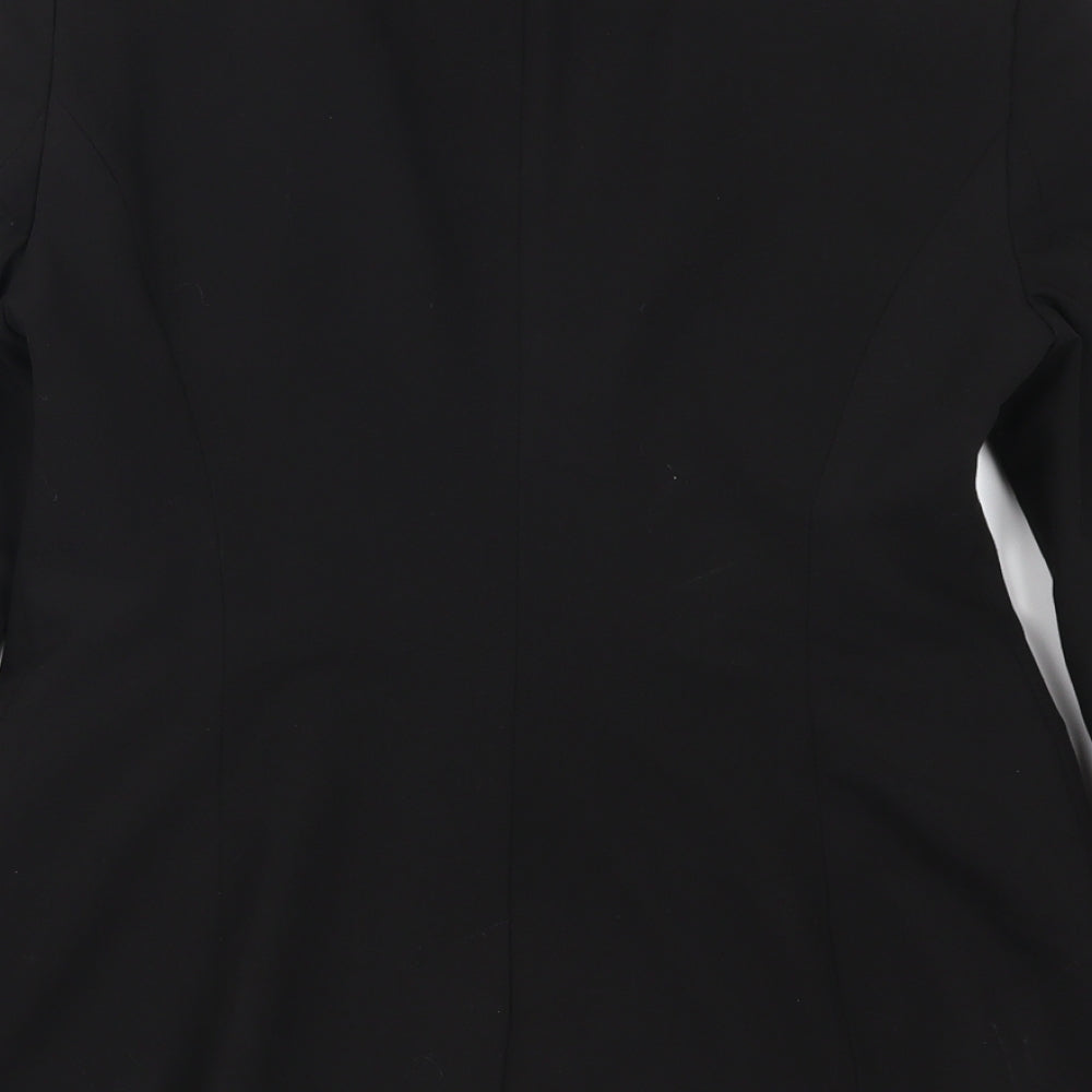 Brand and care label for Denim Co women’s black jacket suit jacket, size UK 10