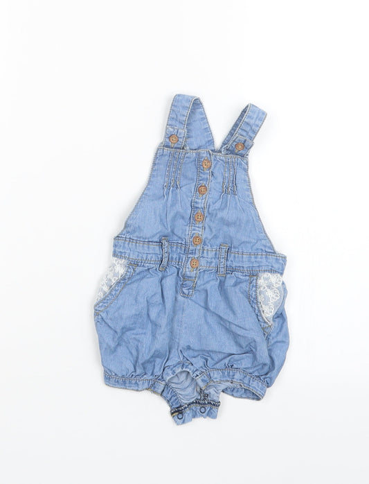 Nutmeg Girls Blue Dungaree Outfit/Set Size 3-6 Months