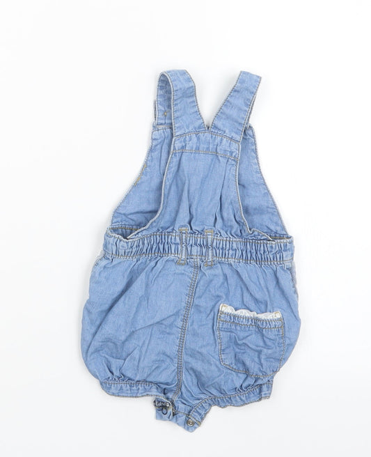 Nutmeg Girls Blue Dungaree Outfit/Set Size 3-6 Months