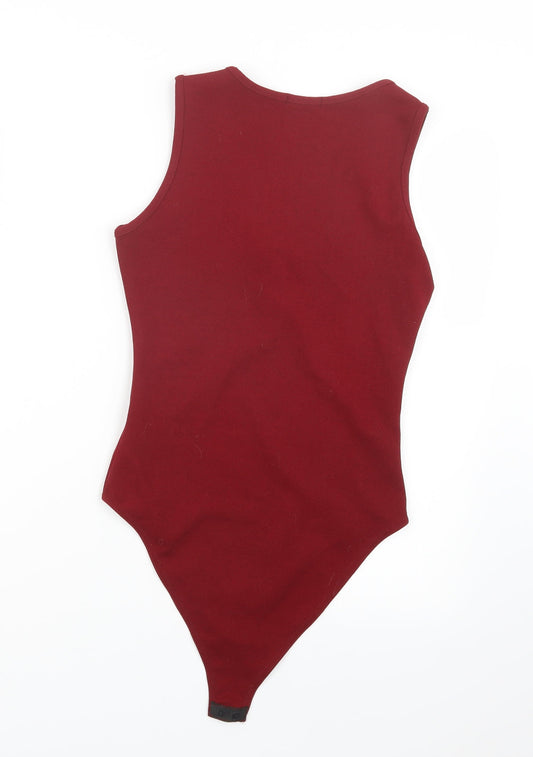 Boohoo Womens Red Bodysuit One-Piece Size S