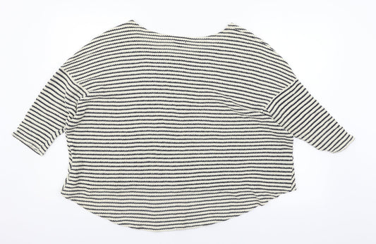River Island Womens Blue Striped Knit Pullover Jumper Size 14