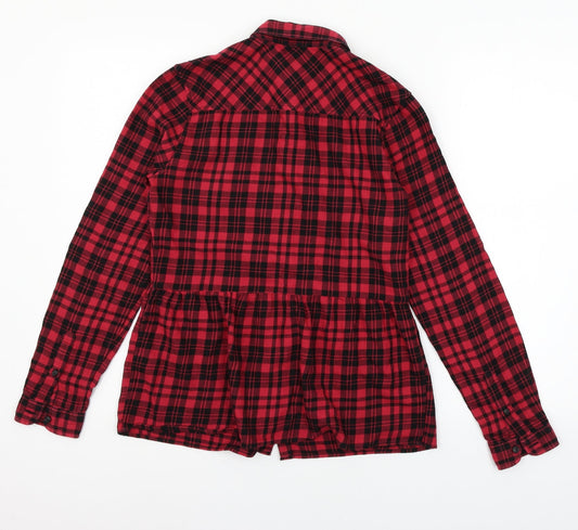 Jack Wills Womens Red Plaid Basic Button-Up Size 6