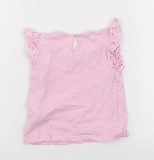 Primark Girls Pink Jersey Basic T-Shirt Size 18-24 Months