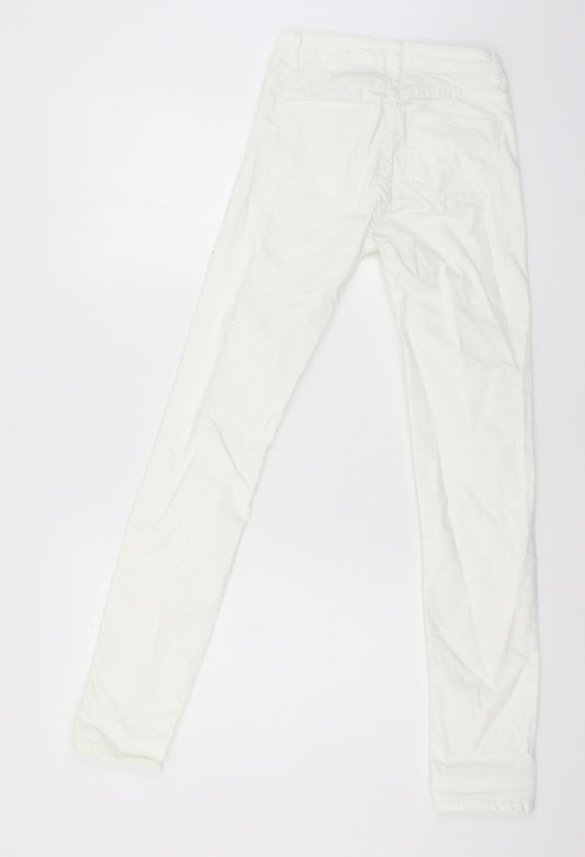 H&M Womens Ivory Denim Skinny Jeans Size 6 L29 in
