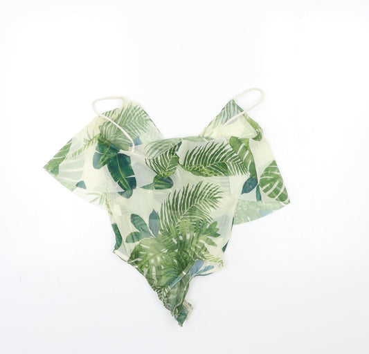 Preworn Womens Green Floral Basic Blouse Size 6
